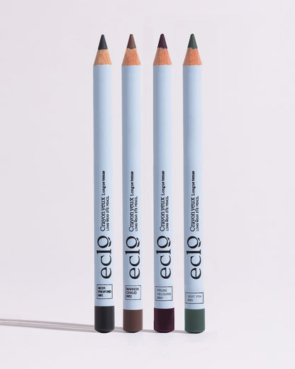 Set 4 Crayons yeux Noir, Marron, Prune, Vert